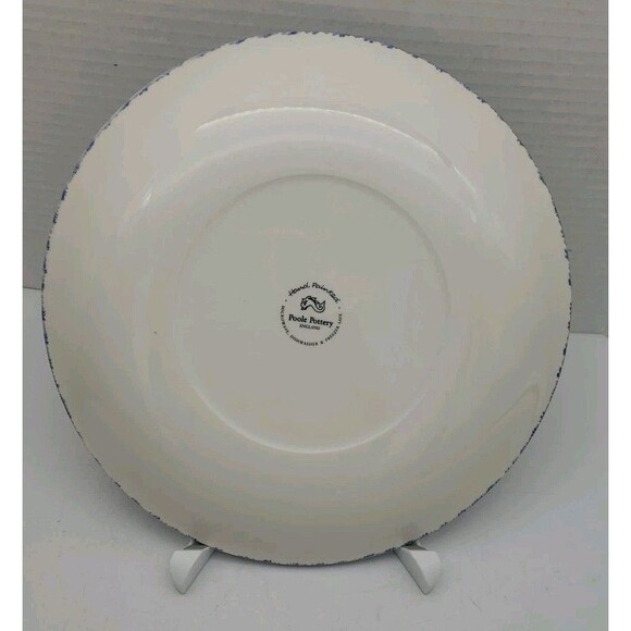 Poole Pottery Blue Vine Dinner Plate Sponge Grapes Leaves 10.5" - Picture 4 of 7